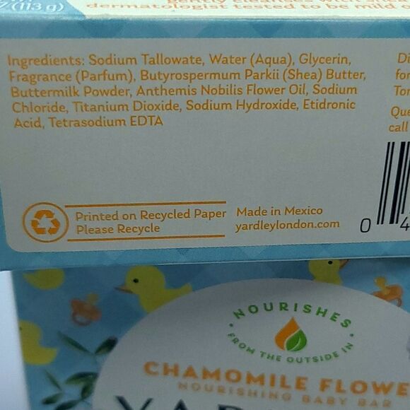 BABY Bath Bar 2-Pack YARDLEY LONDON Chamomile Blossom Nourishing Sensitive NWT - Picture 5 of 7